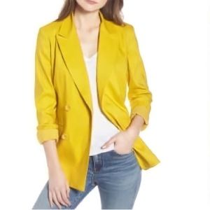 Leith double breast blazer in yellow tea